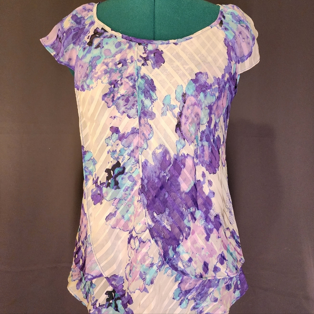 Floral Cap Sleeve Women's Top